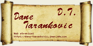 Dane Taranković vizit kartica